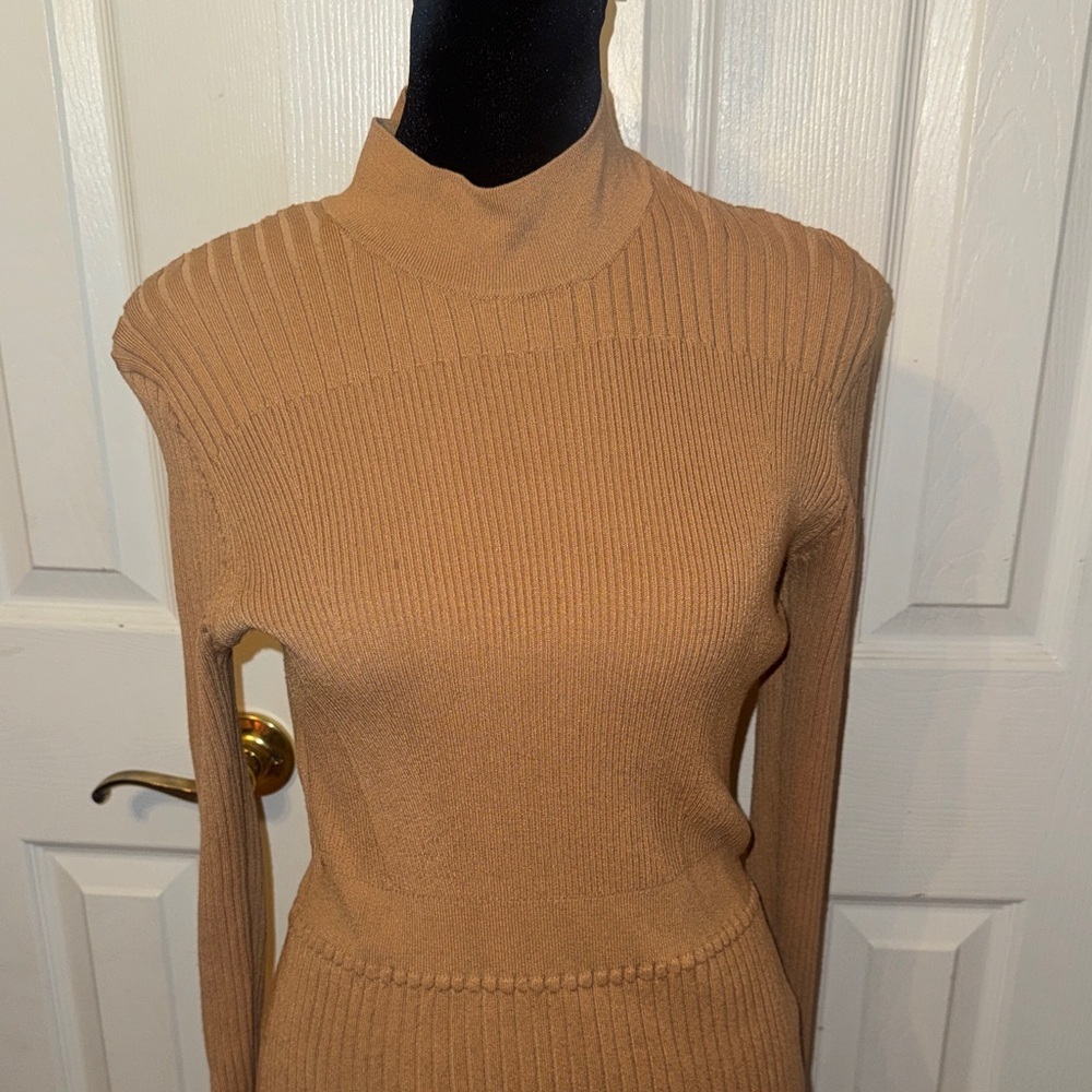 Calvin Klein Tan Long Sleeve Dress - Picture 2 of 13